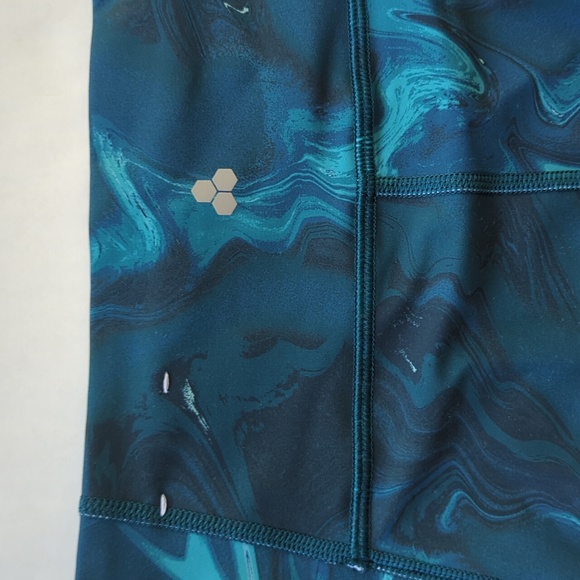 Tek Gear Ultra Stretch High-Waisted Side Pockets Leggings LARGE Green Blue - Picture 11 of 14